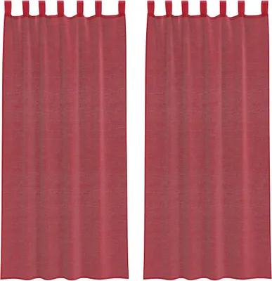 Obrázok produktu pre Voálové závesy so slučkami, 2 ks, vínovo červené, 140x225 cm