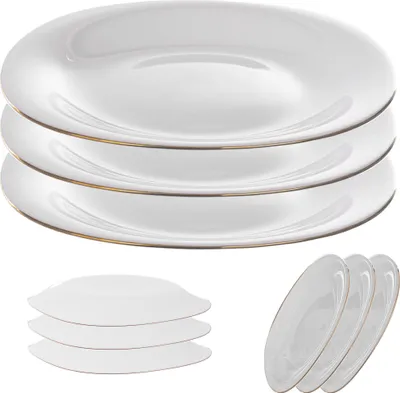 Immagine prodotto di Piatti da dessert KADAX, set di 3 piatti lavabili in lavastoviglie, piatti da torta in vetro rinforzato, piatti da colazione moderni, piatti da pranzo per torte