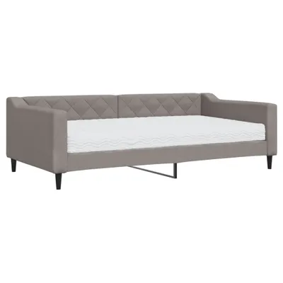 Produktbild von vidaXL Tagesbett mit Matratze Taupe 100x200 cm Stoff
