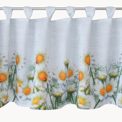Produktbild von Gardine mit Druck mit Kamillenblüten Scheibengardine 30 x 150 cm
