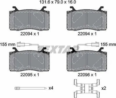 Produktbild von TEXTAR Bremsbeläge Satz Vorne für ALFA ROMEO GIULIA (952) 2209401
