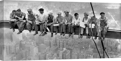 Produktbild von Leinwandbilder - Charles C. Ebbets, Arbeiter, die an einem Balken in New York hängend zu Mittag essen, 1932 - 100x50 cm