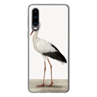 Produktbild von MuchoWow® Handyhülle Schutzhülle Hülle für Huawei P30 Storch - Vogel - Tiere - Jungen - Kinder - Mädchen Silikon Softcase Handy Hülle - Kartenbesitzer