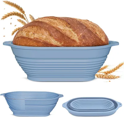Obrázok produktu pre Silikónová ošatka na chlieb 28 cm, oválna, skladacia