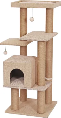 Produktbild von Dehner Lieblinge Katzen-Kratzbaum Nele, ca. 122 x 50 x 50 cm, Jute, beige