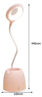 LED-Bureaulampe mit Bluetooth-Lautsprecher, 3 Helligkeiten, Akku, Rosa