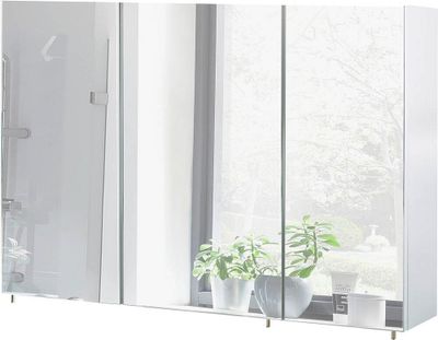 MÖBELPARTNER Spiegelschrank Basic 134110 weiß glanz 120,0 x 16,0 x 70,7 cm