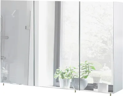 Produktbild von Spiegelschrank Möbelpartner Basic 120 x 16 x 70 cm weiß hochglanz 3-türig