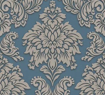 Produktbild von Livingwalls Barocktapete Metropolitan Stories Tapete mit Ornamenten Lizzy London Vliestapete mit Glitzereffekt blau silber beige 10,05 m x 0,53 m