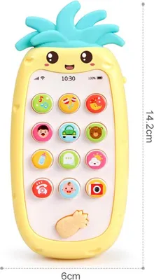 Imagen del producto de Juguete de teléfono celular para bebés con luces, música y diversos sonidos. Teléfono inteligente de silicona para bebés y niños pequeños. Juguete interactivo, educativo, juguete de teléfono celular para niños. Regalo de Navidad para niños y niñas