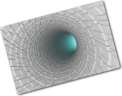 Produktbild von Tulup Glas Herdabdeckplatte - 80x52 cm - Glaskeramikkochfeld-Abdeckung Spritzschutz Glasabdeckplatte - Einteilig - Kunst: Modern & Klassisch - 3D-Tunnel - Weiß