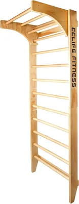 Produktbild von CCLIFE Sprossenwand Kletterwand Turnwand höhenverstellbare Klimmzugstange Klettergerüst Holz Kinder Indoor Erwachsener ZERRO