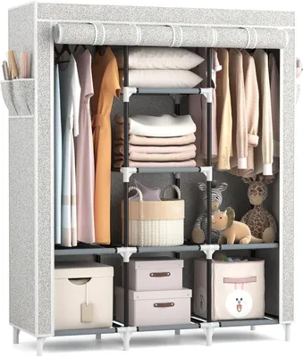 Produktbild von Solidchoice – Großer Kleiderschrank mit 8 Fächern und 2 Aufhängeflächen
