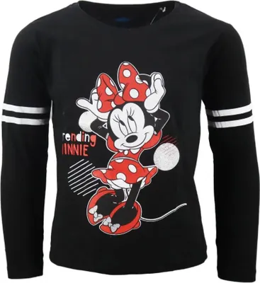 Produktbild von Disney Minnie Maus Kinder langarm T-Shirt – Schwarz / 104