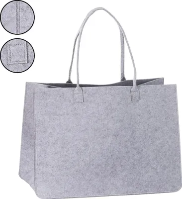 Produktbild von Filztasche mit Henkel hellgrau Einkaufstasche Shopper Tasche Filzkorb Aufbewahrungstasche