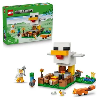 Produktbild von LEGO Minecraft Hühnerfarm 21585, Bauspielzeug für Mädchen und Jungen ab 7 Jahren, Hühnerstall
