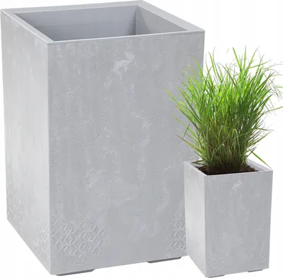 Zdjęcie produktu dla Doniczka Lamela | Karo | 40x60cm | jasnoszary beton