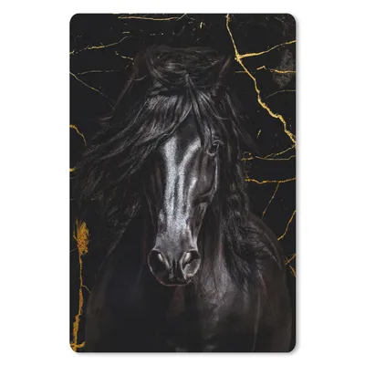 Produktbild von MuchoWow® Mauspad Mousepad Pferd - Gold - Marmor 40x60 cm - Mousepads - Maus Mat - Pad - Mausunterlage - Schreibtisch Accesoire