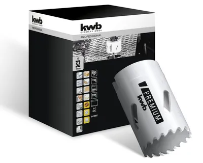 Zdjęcie produktu dla kwb 598032, Pojedyńczy, Wiertarka, Aluminium, Miedź, Płyta gipsowa, Plastik, Stal, Drewno, Biały, Bimetaliczny, Stal szybkotnąca (HHS), Stop kobaltu stali szybkotnącej (HSS-Co)