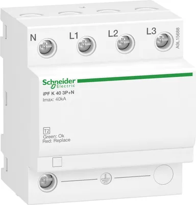 Image de SE Schneider A9L15688 Parafoudre iPF K 40, type 2, 3P+N, Imax 40kA,In 15kA (A9L15688)