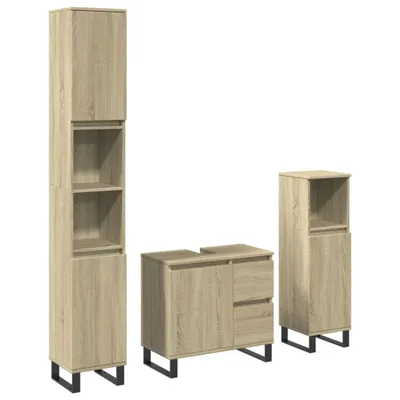 Obrázek produktu pro Maison Exclusive - 3dílný set koupelnového nábytku dub sonoma kompozitní dřevo
