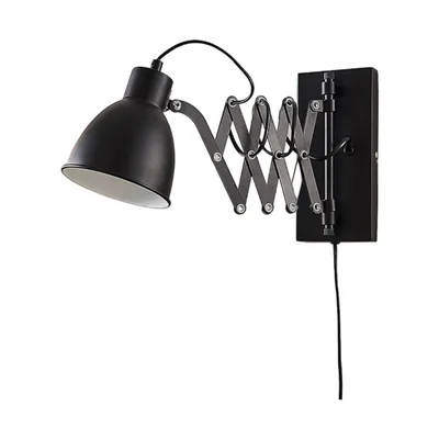 Produktbild von Lindby Wandlampe Merle, schwarz, 60cm, Leselampe, ausziehbar