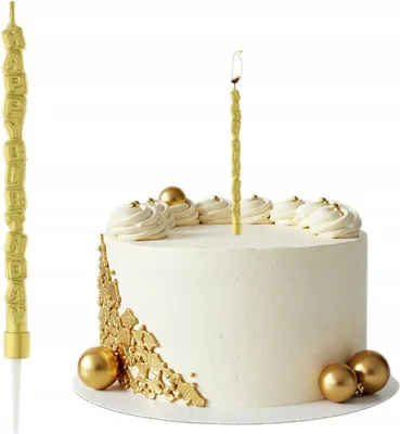 Image de Bougie d'anniversaire or "Happy Birthday" 13cm