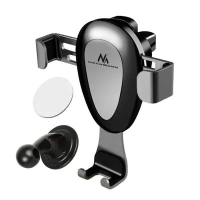 Image de Support de téléphone portable Maclean MC-324 Support de téléphone portable voiture 360 pivotant Montage ventilation ou pare-brise