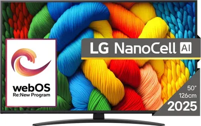 Zdjęcie produktu dla LG NanoCell AI 50NANO81A3A, 127 cm (50"), 3840 x 2160 px, NanoCell, Smart TV, Wi-Fi, Czarny