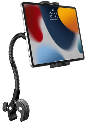Obrázek produktu pro Držák na tablet s husím krkem, vhodný pro kočárky, invalidní vozíky, kola, lodě, běžecké pásy, pro tablety o velikosti 4-13 palců