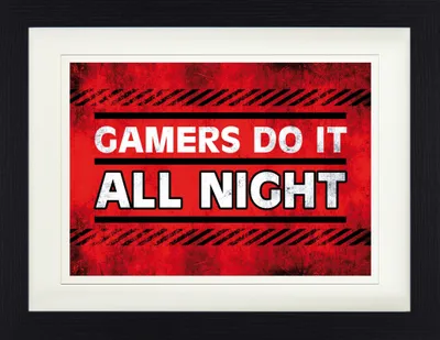 Produktbild von Gaming Gerahmtes Bild Mit Edlem Passepartout | Wand-Bilder | Im Bilderrahmen - Gamers Do It All Night (30 x 40 cm)