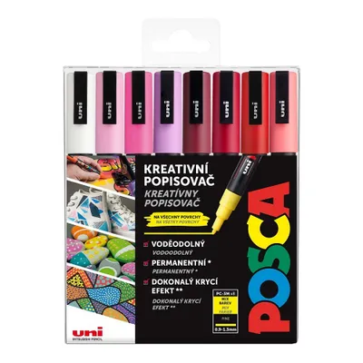 Obrázek produktu pro POSCA unikátní popisovač PC-3M, LOVE 0,9-1,3 mm sada 8 mix teplých barev