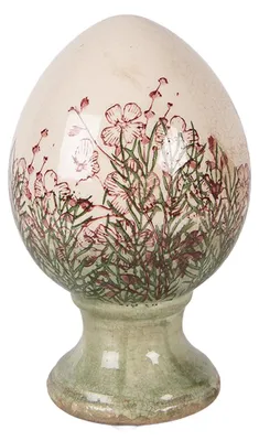 Immagine prodotto di Uovo decorativo Clayre & Eef Ø 12x19 cm in Vetroceramica beige
