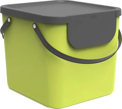 Produktbild von Rotho Mülltrennsystem 40L Albula - Mülleimer 40,0 x 35,8 x 34,0 cm - Abfalleimer Kunststoff mit Griffen - Müllbehälter mit Deckel und Aufklebern
