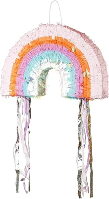 Productafbeelding van Piñata Regenboog - 50 x 33 x 10 cm - Feestdecoratie om te vullen - Feestspelletjes voor kinderverjaardag - Bruiloft