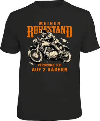 Produktbild von Herren T-Shirt 'Ruhestand' Serie mit Biker-Motiv 100% Baumwolle lizenziert XXL