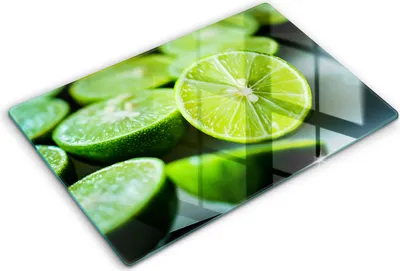 Produktbild von Abdeckung Glas - Küchenabdeckung - 80x52 cm - Abdeckplatte -Limetten-Zitrusfrüchte