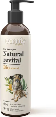 Produktbild von Comfy Natural Revital Hundeshampoo 250 ml – Beruhigende Pflege mit Aloe Vera & Arganöl, ideal für empfindliche Haut