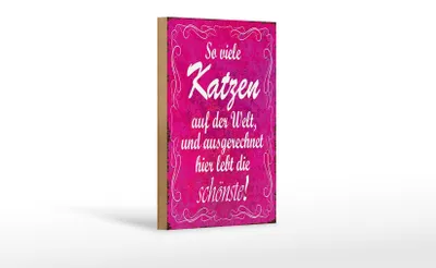 Produktbild von Holzschild Spruch 12x18cm so viele Katzen auf der Welt