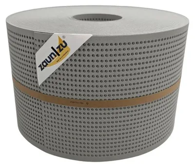 Produktbild von Doppelstab Sichtschutz zaun|zu PREMIUM gelocht 30% Streifen PP Zaunblende Steingrau 50m