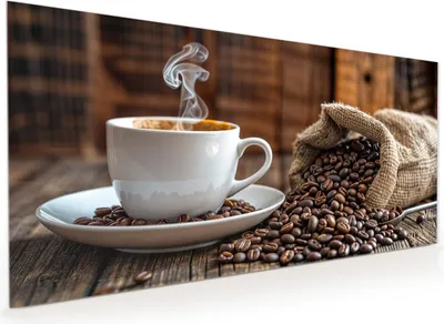 Produktbild von Küchenrückwand Spritzschutz Glas mit Motiv Kaffeegenuss 40 x 40 cm