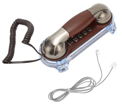 Zdjęcie produktu dla Retro telefon stacjonarny z kablem, uchwyt ścienny do domu, szkoły, biura, fabryki, hotelu, kobaltowo-niklowy