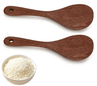 2er Set Holz-Reislöffel, japanischer Reisspatel, 22,2 cm