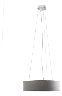 Productafbeelding van Witte hanglamp, grijze cilindrische lampenkap, E27 fitting, IP20, Ø 58 x 15 x 150 cm – Rossini – minimalistisch en elegant design