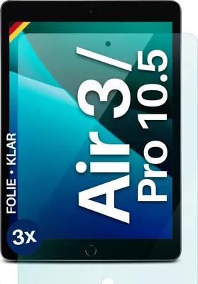 Produktbild von moex® 3x Schutzfolie kompatibel mit iPad Air 3 / iPad Pro 10.5" - Displayschutzfolie dünn Folie, Klar