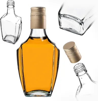 Produktbild von KADAX Tinkturflasche aus Glas, 250 ml, mit langem Goldverschluss, 1 Stück.