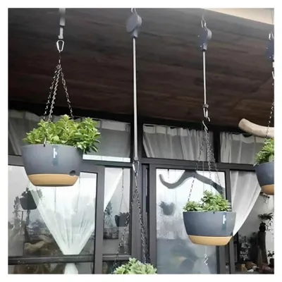 Produktbild von 4 Stück Kette zum Aufhängen, 50 cm Hängeampel aus Metall, Blumenampel für Innen und Außen, Hängende Blumenampel Haken für Vogelfutterspender, Hängepflanze, Laternen (Schwarz)