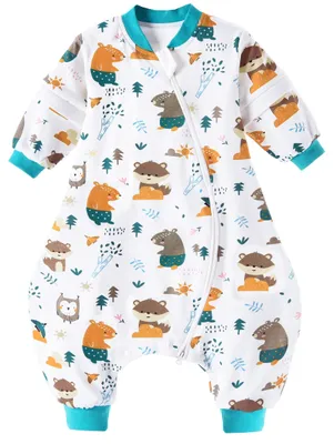Image de Sac de couchage pour bébé avec manches amovibles - 1,5 tog, en coton