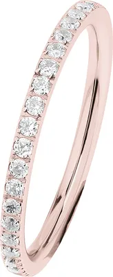 Produktbild von ERNSTES DESIGN Damen Ring R455.WH Edelstahl rosé vergoldet mit Zirkonia 55