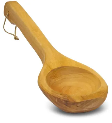 Produktbild von Traditionelle Saunakelle aus dunklem Erlenholz, 40 cm, mit Aufhängeschlaufe